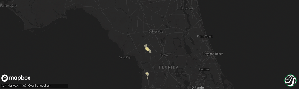 Hail map in Williston, FL on June 12, 2025