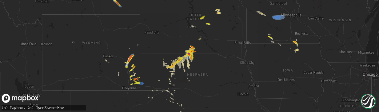Hail map on June 12, 2025