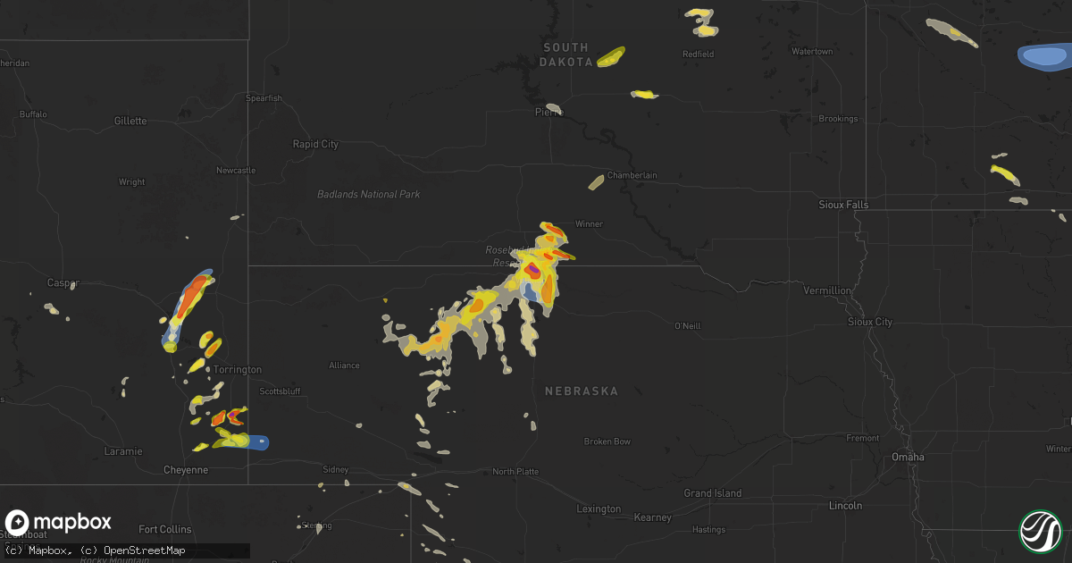 Hail map on June 12, 2025