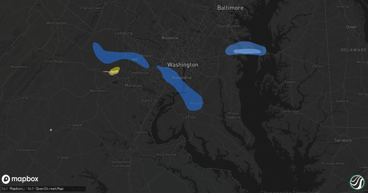 Hail map in Accokeek, MD on June 12, 2026