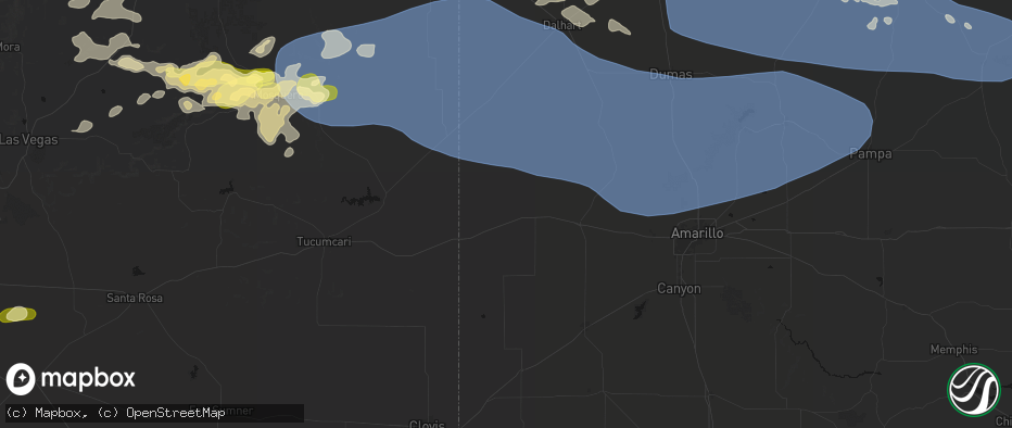 Hail map in Adrian, TX on June 12, 2026