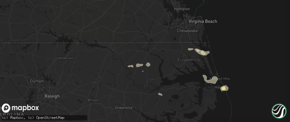 Hail map in Ahoskie, NC on June 12, 2026