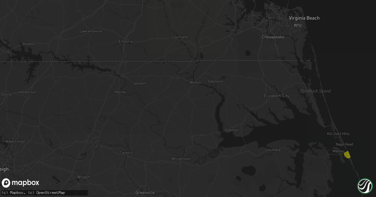Hail map in Ahoskie, NC on June 12, 2026