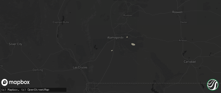 Hail map in Alamogordo, NM on June 12, 2026