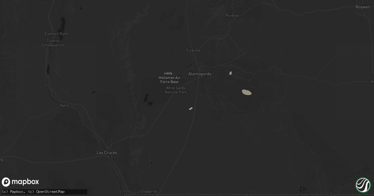 Hail map in Alamogordo, NM on June 12, 2026