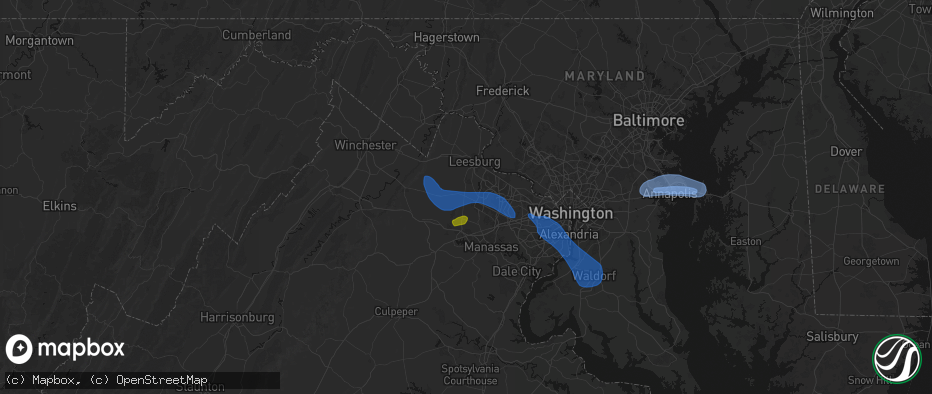 Hail map in Aldie, VA on June 12, 2026