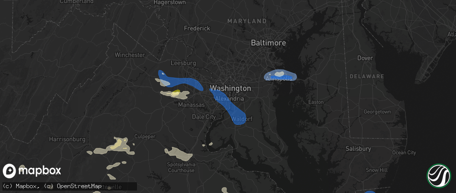 Hail map in Alexandria, VA on June 12, 2026