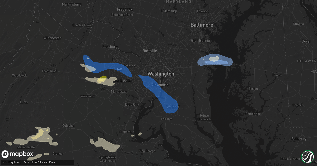 Hail map in Alexandria, VA on June 12, 2026