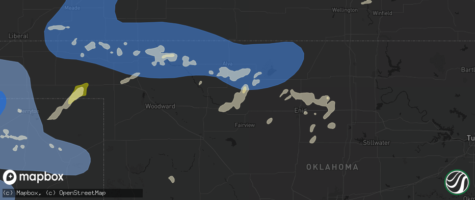 Hail map in Aline, OK on June 12, 2026