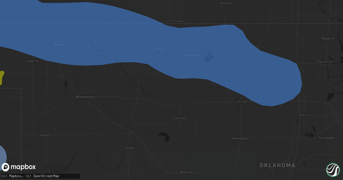 Hail map in Aline, OK on June 12, 2026