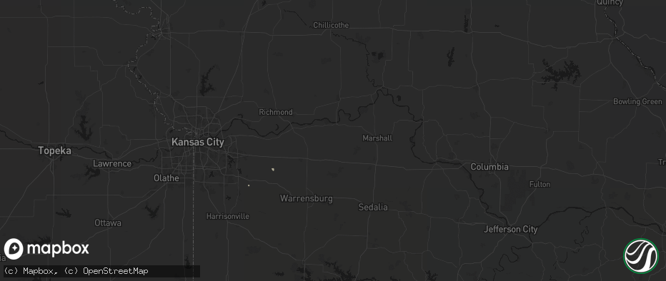 Hail map in Alma, MO on June 12, 2026