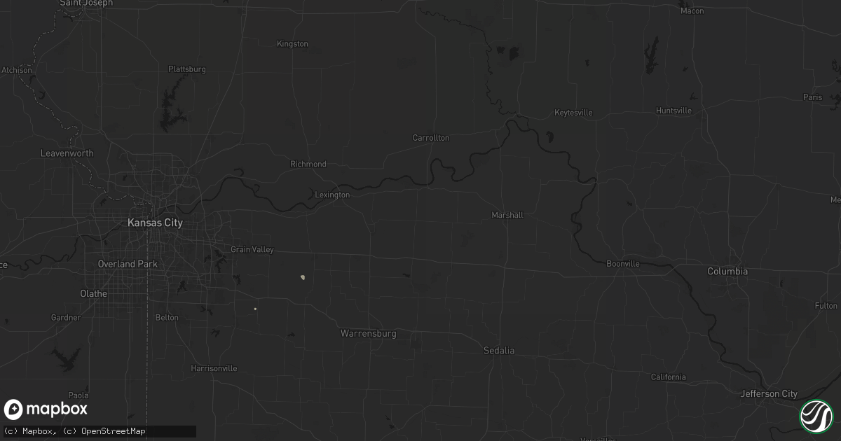 Hail map in Alma, MO on June 12, 2026