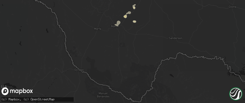 Hail map in Alpine, TX on June 12, 2026