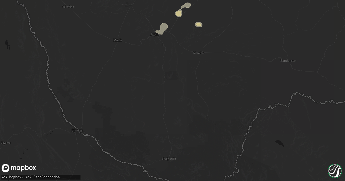 Hail map in Alpine, TX on June 12, 2026