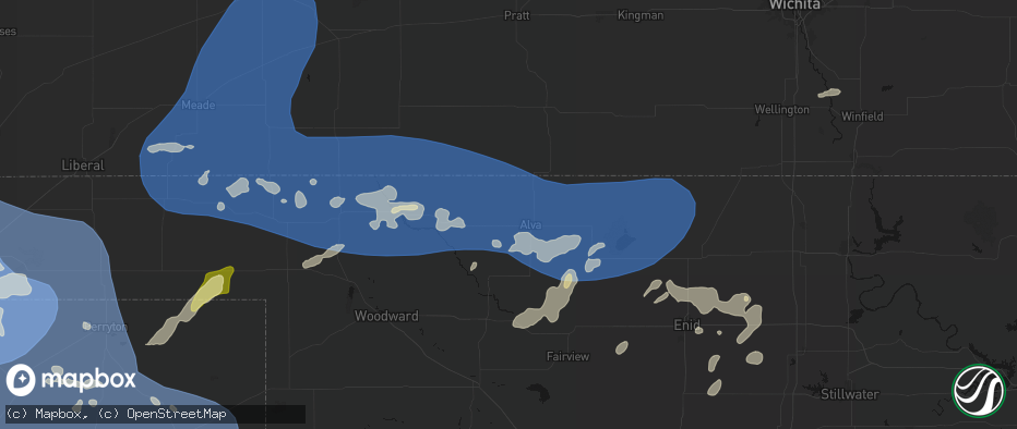 Hail map in Alva, OK on June 12, 2026