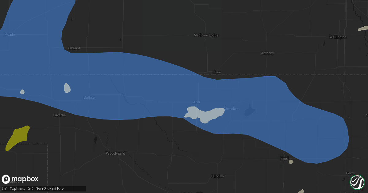 Hail map in Alva, OK on June 12, 2026