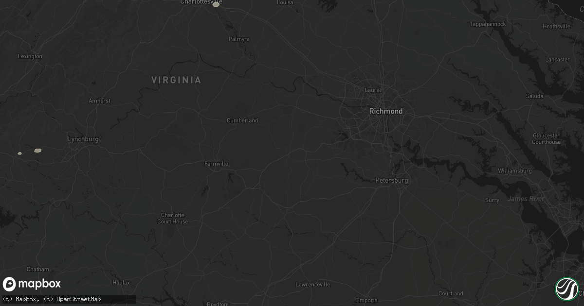 Hail map in Amelia Court House, VA on June 12, 2026