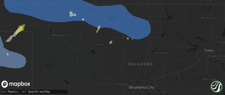 Hail map in Ames, OK on June 12, 2026