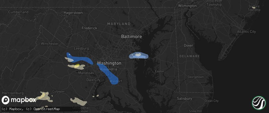 Hail map in Annapolis, MD on June 12, 2026