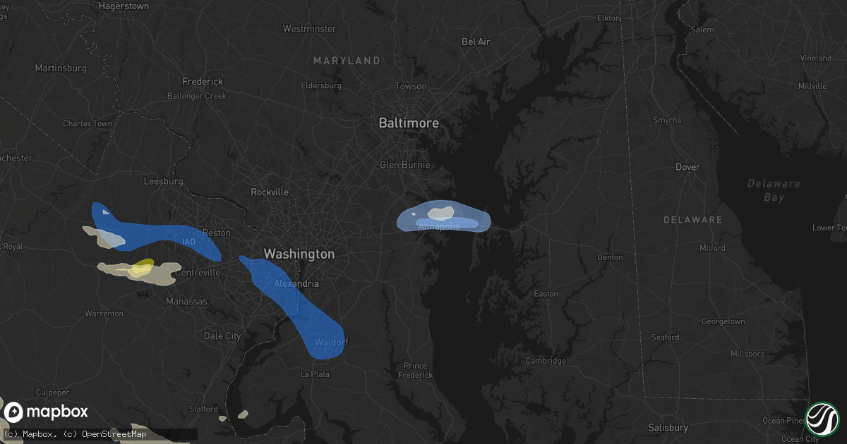 Hail map in Annapolis, MD on June 12, 2026