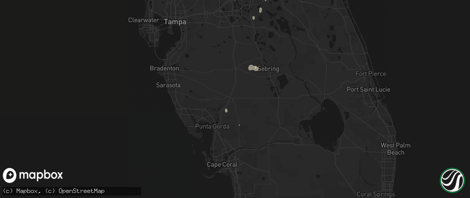 Hail map in Arcadia, FL on June 12, 2026
