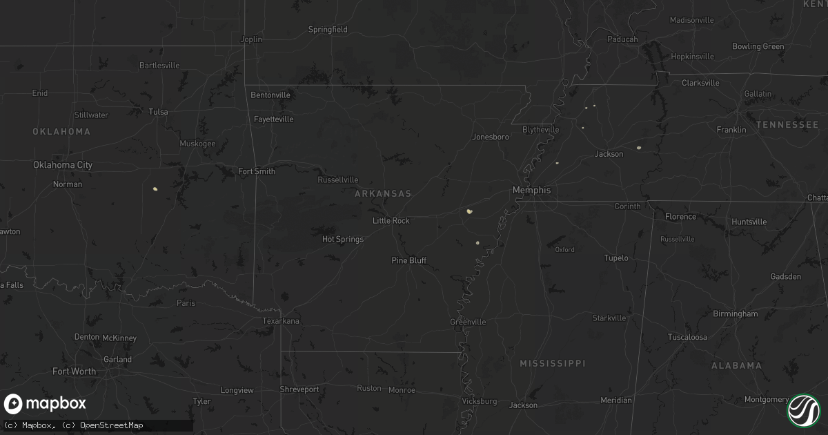 Hail map in Arkansas on June 12, 2026
