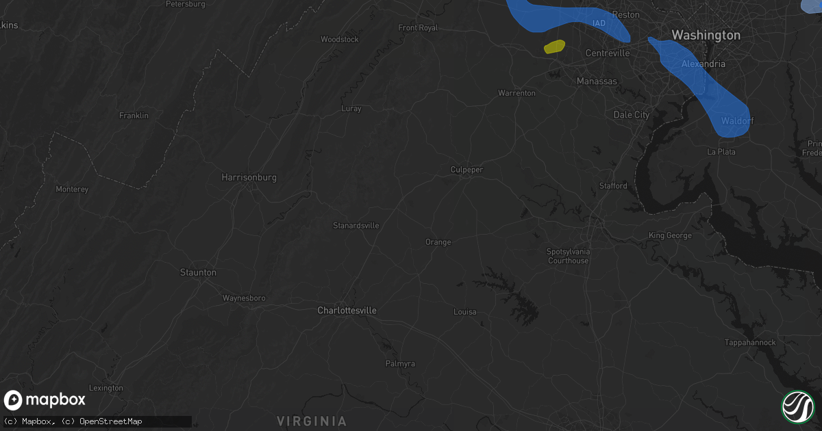 Hail map in Aroda, VA on June 12, 2026