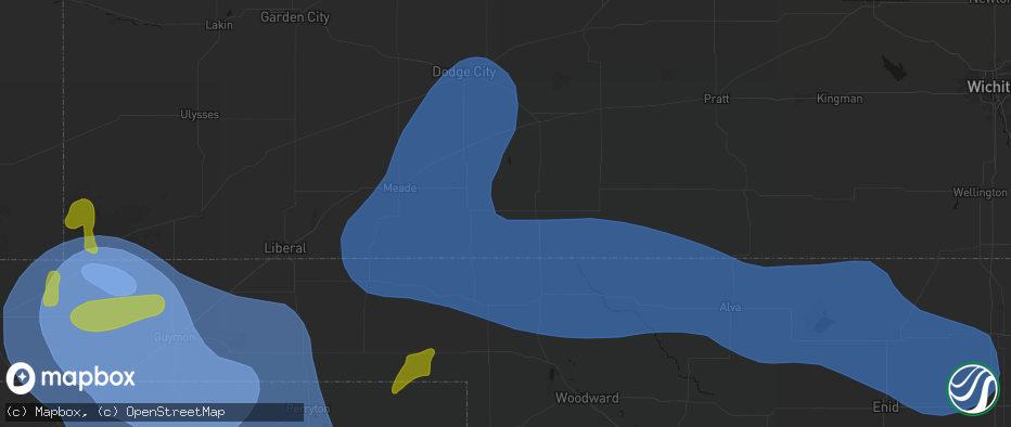 Hail map in Ashland, KS on June 12, 2026