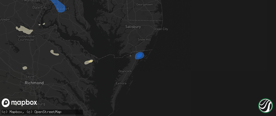Hail map in Atlantic, VA on June 12, 2026