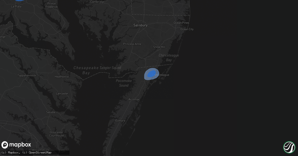 Hail map in Atlantic, VA on June 12, 2026