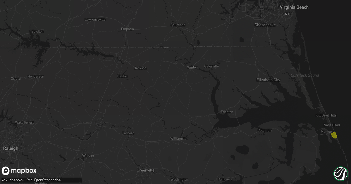 Hail map in Aulander, NC on June 12, 2026