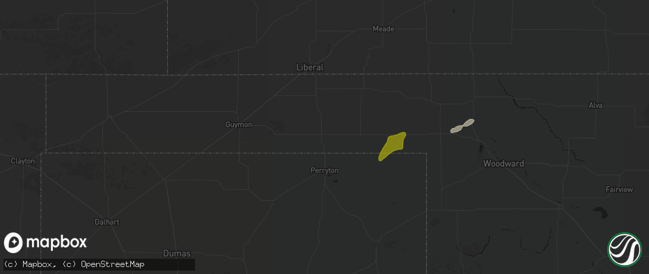 Hail map in Balko, OK on June 12, 2026