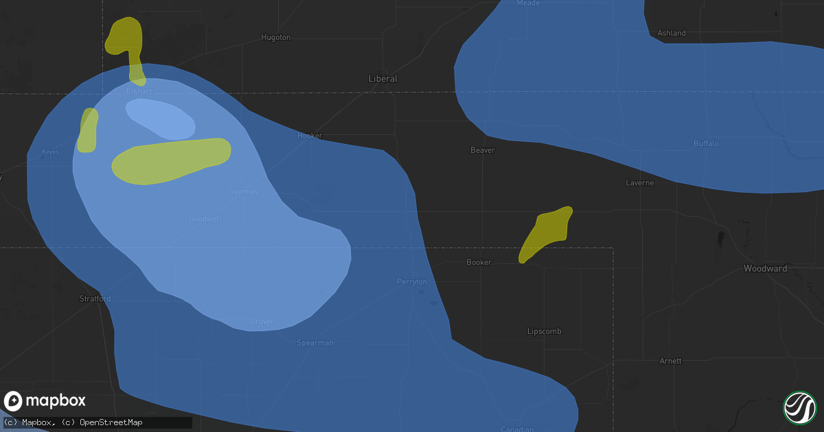 Hail map in Balko, OK on June 12, 2026