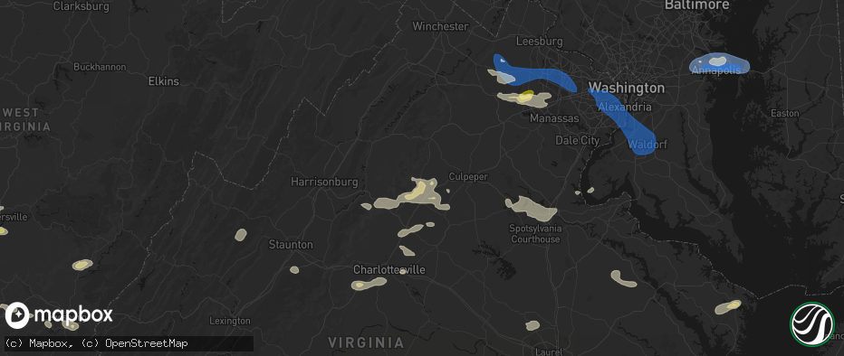 Hail map in Banco, VA on June 12, 2026