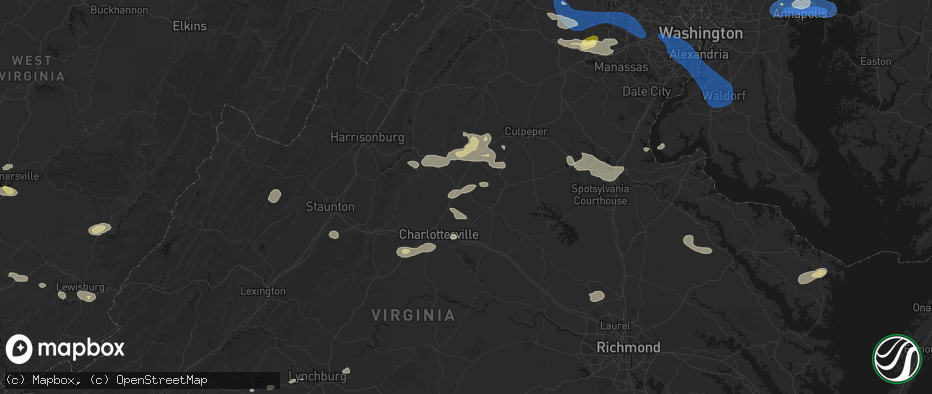 Hail map in Barboursville, VA on June 12, 2026