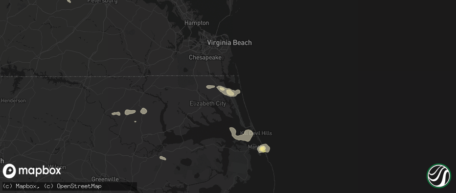 Hail map in Barco, NC on June 12, 2026