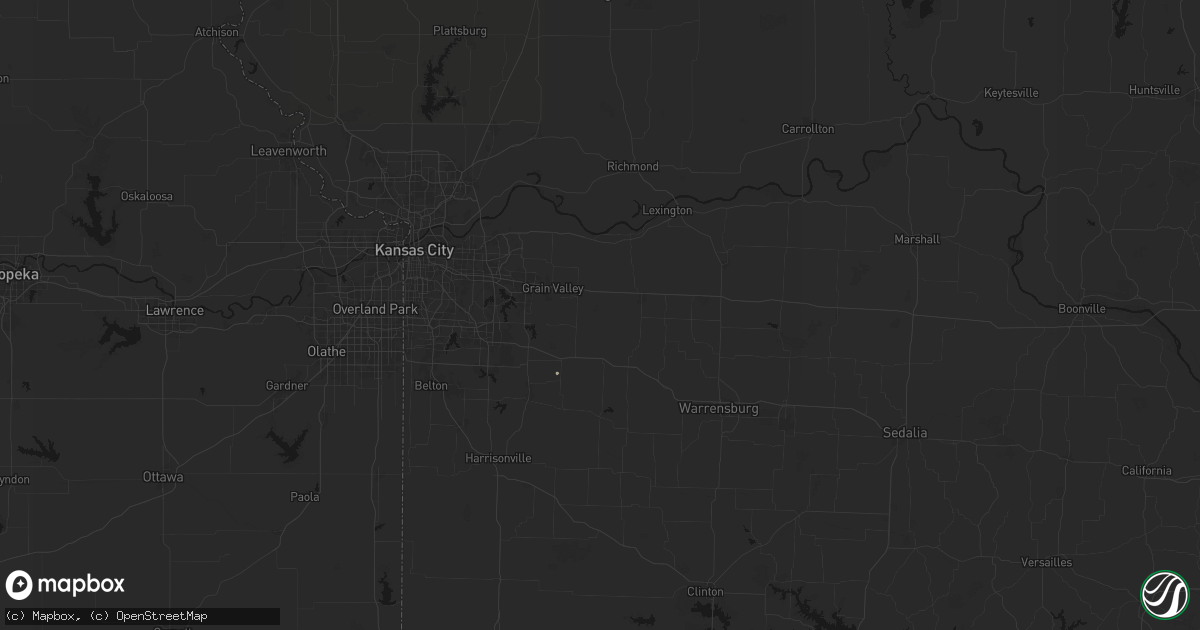 Hail map in Bates City, MO on June 12, 2026
