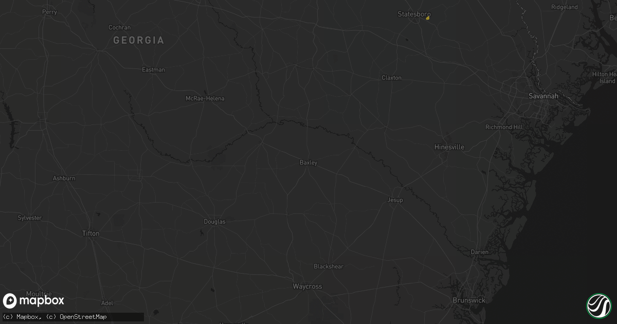 Hail map in Baxley, GA on June 12, 2026