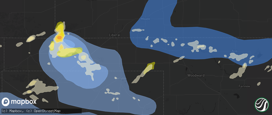 Hail map in Beaver, OK on June 12, 2026