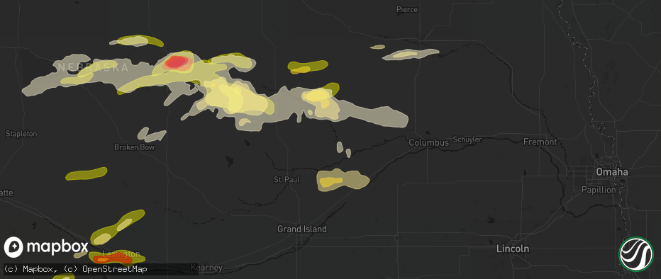 Hail map in Belgrade, NE on June 12, 2026