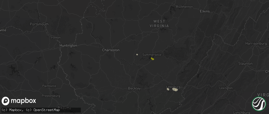 Hail map in Belva, WV on June 12, 2026