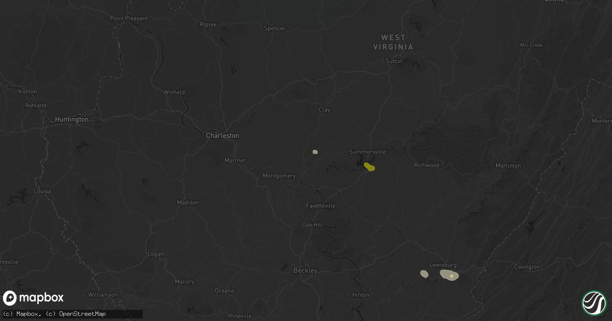 Hail map in Belva, WV on June 12, 2026