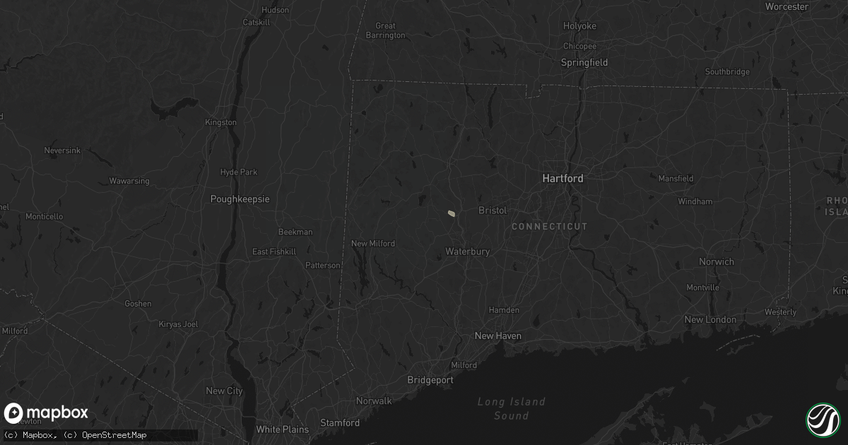 Hail map in Bethlehem, CT on June 12, 2026