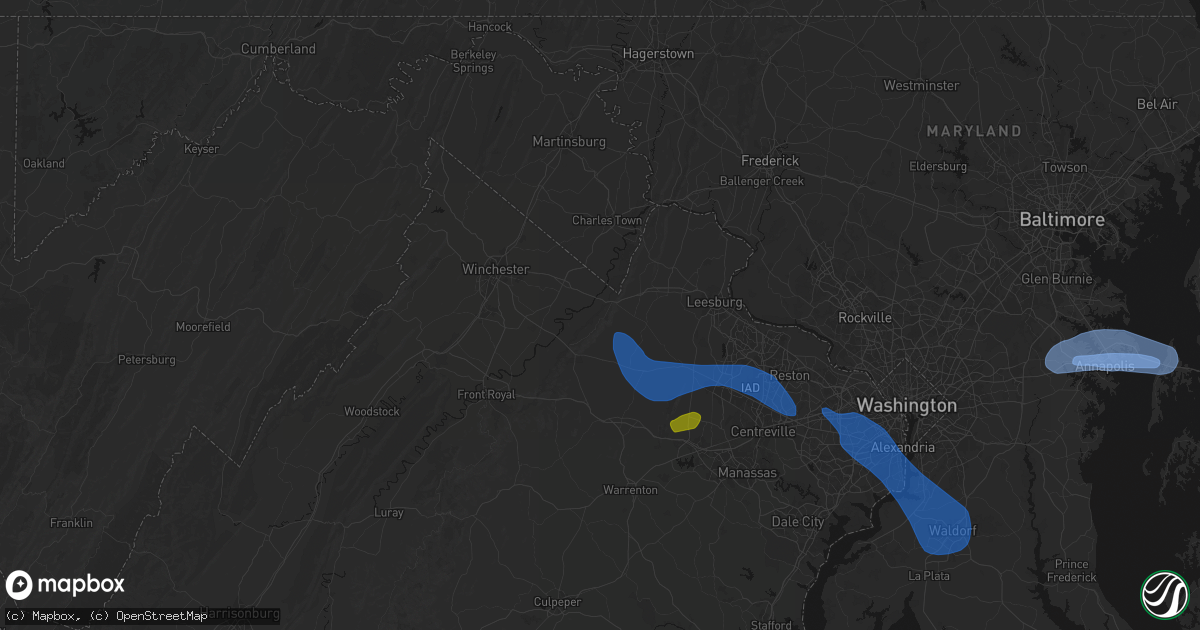Hail map in Bluemont, VA on June 12, 2026