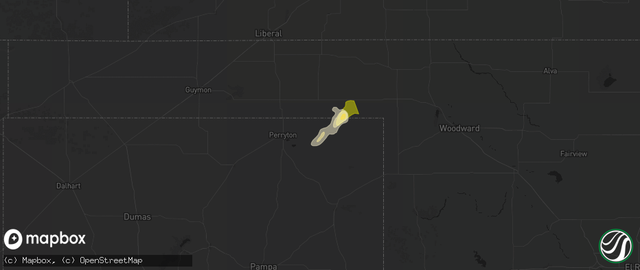 Hail map in Booker, TX on June 12, 2026