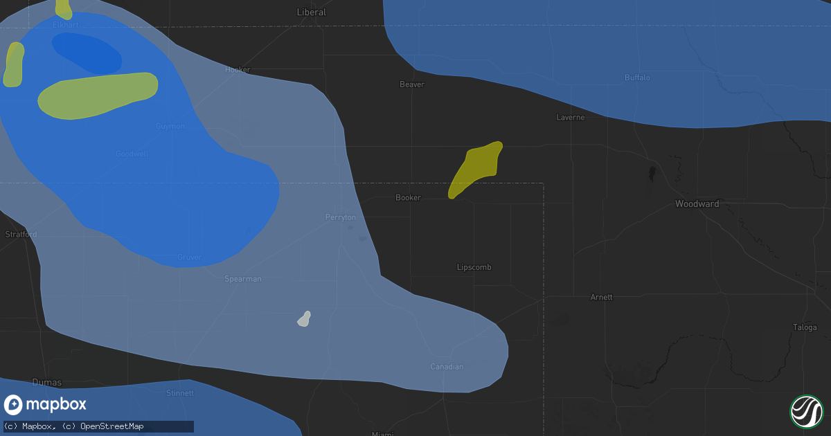 Hail map in Booker, TX on June 12, 2026
