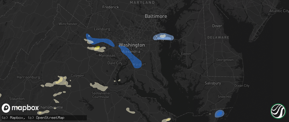 Hail map in Brandywine, MD on June 12, 2026