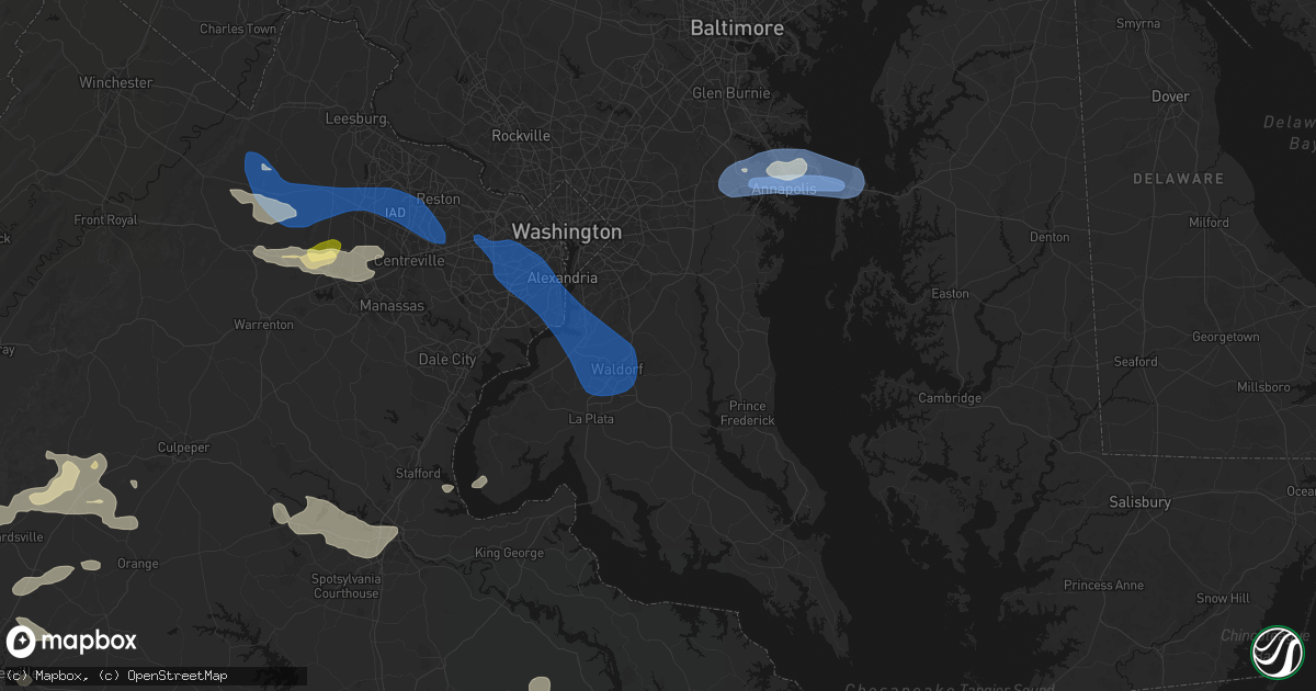 Hail map in Brandywine, MD on June 12, 2026
