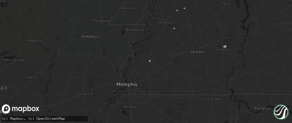 Hail map in Brighton, TN on June 12, 2026
