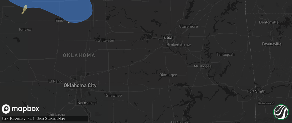 Hail map in Bristow, OK on June 12, 2026